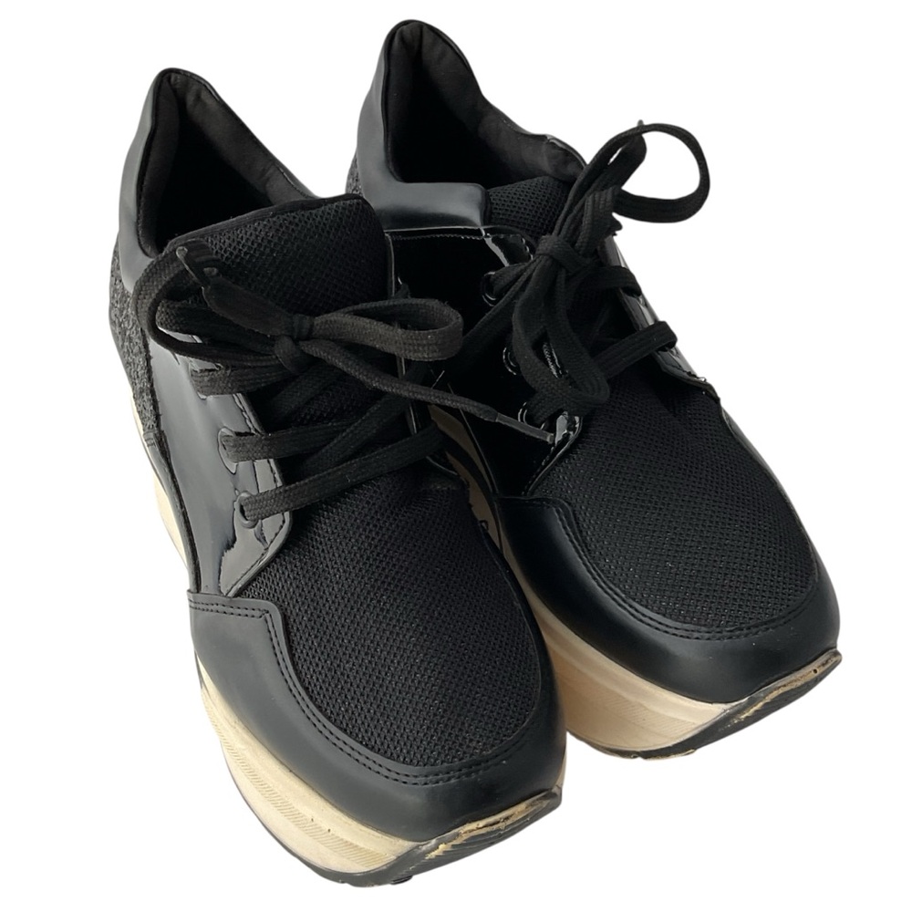 Bambi Black And White Platform Sneakers Shoes Women’s Size EU 36